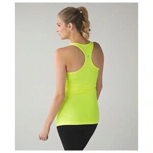 Lululemon Reversible neon yellow green racerback  tank top size medium